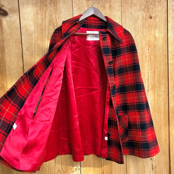 Pendleton Vintage Wool Plaid Cape One Size - Picture 4 of 7